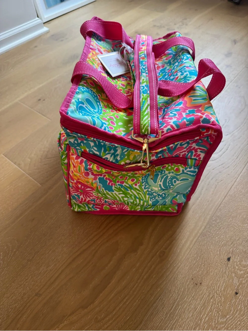 Lilly Pulitzer Pink Multi Floral Insulated Cosmetic Tote